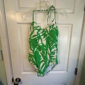 Lilly Pulitzer for Target Green and White Tropical Leaf Swimsuit